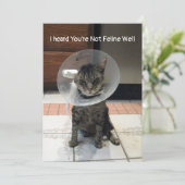 Oliver's Not Feline Well - Cat Get Well Flat Card Karte (Stehend Vorderseite)