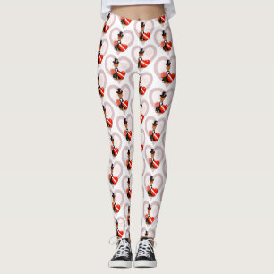 Olivers Valentinstag mit Herz-Hintergrund-Leg Leggings
