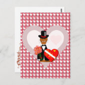 Olivers Valentinstag mit Herz-Hintergrund Postkarte (Vorne/Hinten)