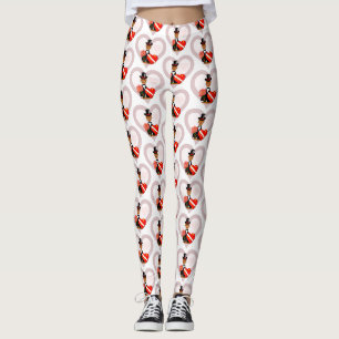 Olivers Valentinstags-Date mit Herz Hintergrund Be Leggings