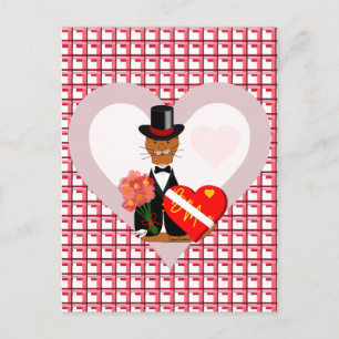 Olivers Valentinstags-Date mit Herz Hintergrund Th Postkarte