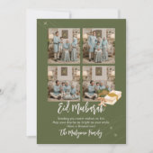 Olives Grüne 4-Foto-Collage Eid Mubarak Karte (Vorderseite)