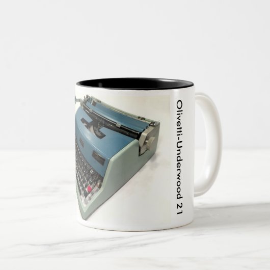Olivetti-Unterholz 21 Schreibmaschine Zweifarbige Tasse (VorderseiteRechts)