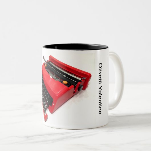 Olivetti-Valentinsgrußschreibmaschine Zweifarbige Tasse (VorderseiteRechts)
