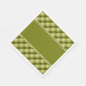 Olivfarben-Fliesen, Oliven kariert, grün Serviette (Ecke)