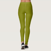 Olivfarbene einfarbig einfache leggings (Rückseite)