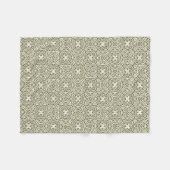 Olivfarbene Florale Gitter-Fliesblanke Fleecedecke (Vorderseite (Horizontal))