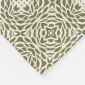 Olivfarbene Florale Gitter-Fliesblanke Fleecedecke (Ecke)