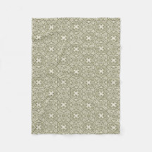 Olivfarbene Florale Gitter-Fliesblanke