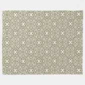 Olivfarbene Florale Gitter-Sherpa-Decke Fleecedecke (Vorderseite (Horizontal))