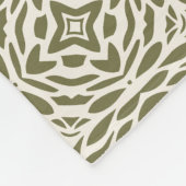 Olivfarbene Florale Gitter-Sherpa-Decke Fleecedecke (Ecke)