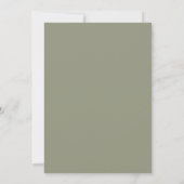 Olivfarbene Malvenhochzeit Einladung (Rückseite)
