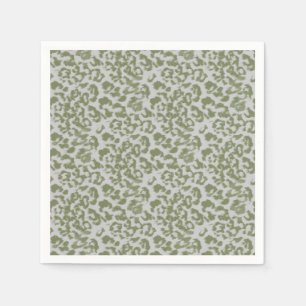 Olivgrau gefleckter Leopard Serviette