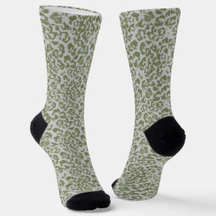 Olivgrau gefleckter Leopard  Socken