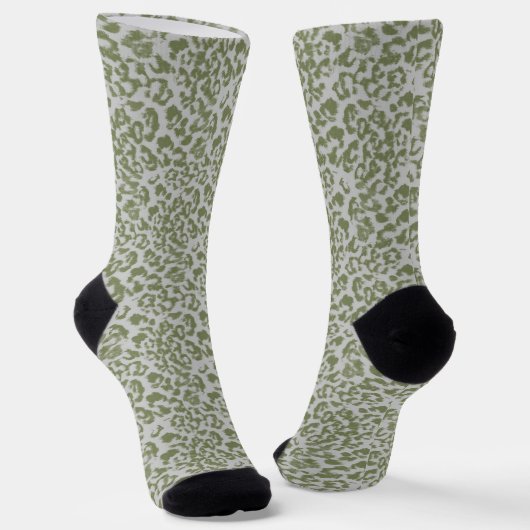 Olivgrau gefleckter Leopard Socken (Gewinkelt)