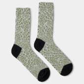 Olivgrau gefleckter Leopard Socken (Rechts)