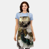 Olivgrün-Aquarellfarben-Schürze Schürze (Getragen)