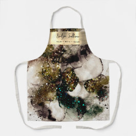 Olivgrün-Aquarellfarben-Schürze Schürze