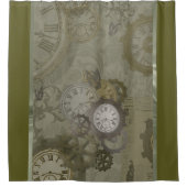 Olivgrün aus Steampunken Duschvorhang (Vorderseite)