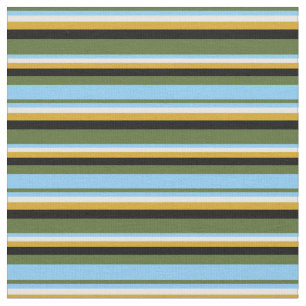 Olivgrün, blau, Minzcreme, Goldenrod und Black Stoff