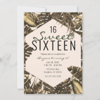 Olivgrün & Creme Tropical Palm Blätter Süß 16