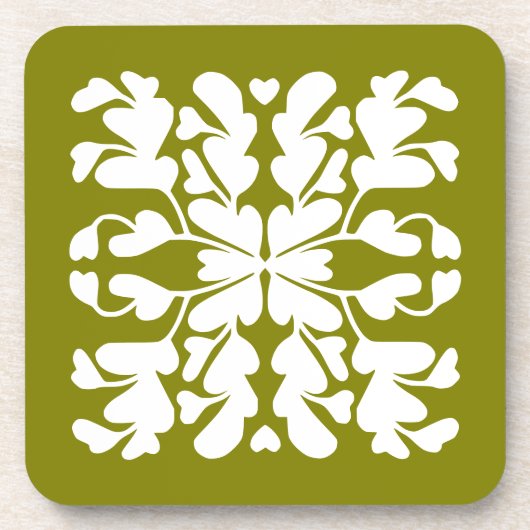 Olivgrün Deko Getränkeuntersetzer (Vorderseite)