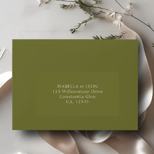 Olivgrün Einfache Hochzeitsadresse Adressaufkleber
