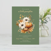 Olivgrün erwartet ein wenig Kürbisschwangerschaft Ankündigung (Stehend Vorderseite)