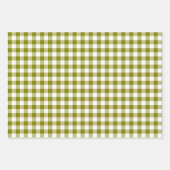 Olivgrün kariert Gingham Geschenkpapier Set (Vorderseite 2)
