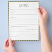 Olivgrün Karierter Rezeptor Individuelle Name Brau Flyer (Hand)