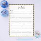 Olivgrün Karierter Rezeptor Individuelle Name Brau Flyer (Einzeln)