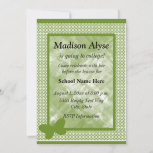 Olivgrün mit Schmetterling abseits zur Uni einlade Einladung