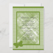 Olivgrün mit Schmetterling-Uni Trunk-Party Einladung (Vorderseite)