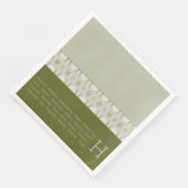Olivgrün mit Weiß Serviette (Ecke)