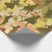 Olivgrün Mitte der 50er Jahre Vintage Silhouette Geschenkpapier (Ecke)