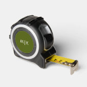 Olivgrün | Modernes Monogramm Maßband (Winkel)