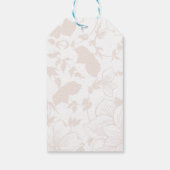 Olivgrün Rosa Magnolia Blume Gastgeschenk Hochzeit Geschenkanhänger (Rückseite)