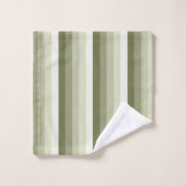 Olivgrün-Schattenstreifen Badhandtuch Set (Waschlappen)