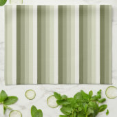 Olivgrün-Schattenstreifen Geschirrtuch (Gefaltet)