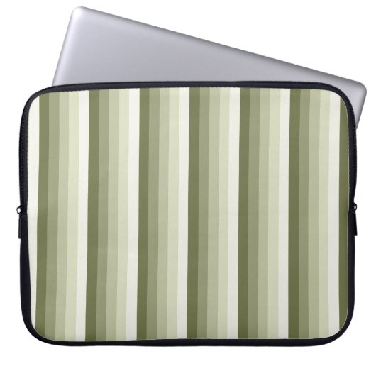 Olivgrün-Schattenstreifen Laptopschutzhülle (Vorderseite)