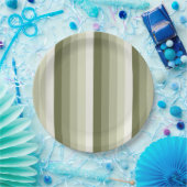 Olivgrün-Schattenstreifen Pappteller (Party)