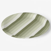 Olivgrün-Schattenstreifen Pappteller (Schrägansicht)