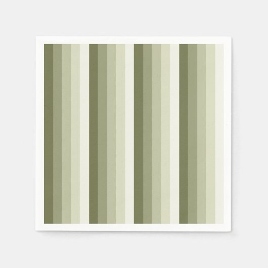 Olivgrün-Schattenstreifen Serviette (Vorderseite)