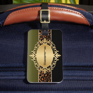 Olivgrün, Schwarz und Leopard Gepäckanhänger