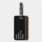 Olivgrün, Schwarz und Leopard Gepäckanhänger (Rückseite vertikal)