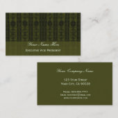 Olivgrün-schwarzes elegantes Muster Visitenkarte (Vorne/Hinten)