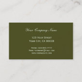 Olivgrün-schwarzes elegantes Muster Visitenkarte (Rückseite)