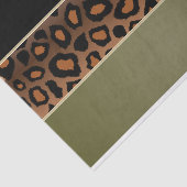 Olivgrün, Schwarzes und Leopard-Druck Seidenpapier (Ausschnitt)