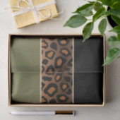 Olivgrün, Schwarzes und Leopard-Druck Seidenpapier (Geschenk)