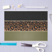 Olivgrün, Schwarzes und Leopard-Druck Seidenpapier (Handwerk)